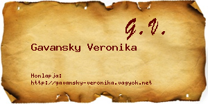 Gavansky Veronika névjegykártya